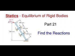 How to Find the Reactions for the Rod – Static Equilibrium of Rigid Bodies Part 21