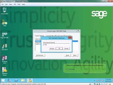 Sage 300 - How to Create a Backup Using Database Dump (formerly Accpac)