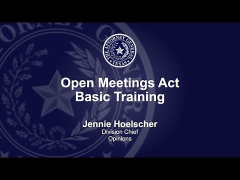 Open Meetings Act Training Video
