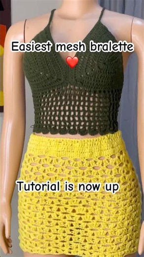 Easiest crochet bralette is 30mins❤️ tutorial is now up #moderncrochet #brcrochet #crichetbralette