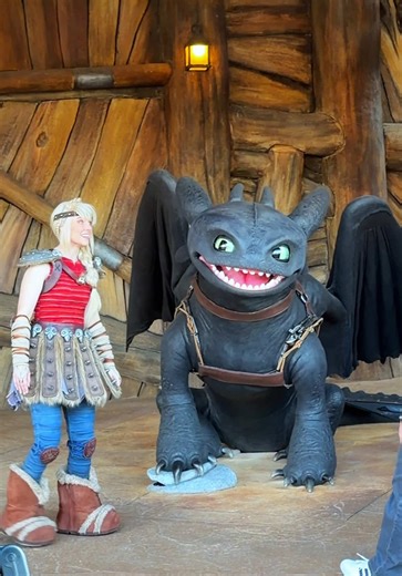 Meeting Toothless the Dragon at Epic Universe
