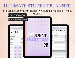 Undated Digital Academic Planner | Student Organizer (digital Download) - Etsy