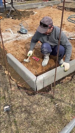Perfect concrete border installation 📏 #Landscaping #shorts