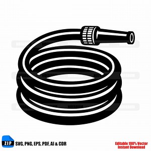 Water Hose SVG Silhouette | Coiled Garden Hose Graphic for Cricut Crafts and Projects - Etsy