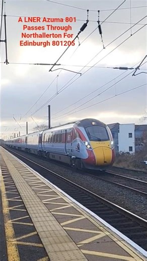 A LNER Azuma 801 Passes Through Northallerton For Edinburgh