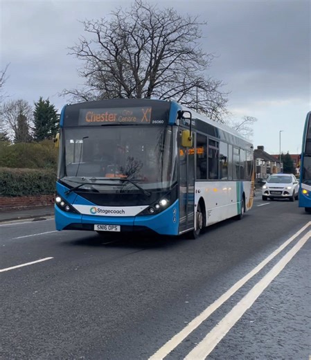 Stagecoach Chester based ADL Enviro 200 MMC 26060 SN16 OPS on the X1-Chester Bus Interchange seen leaving Stagecoach Rock Ferry Depot