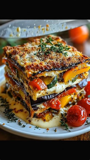 Rebecca Ellis| RD on Instagram: "Layered Mediterranean Eggplant, Zucchini, Yellow & Red Bell Pepper Lasagna 🌿🍆🫑 A vibrant, meatless Mediterranean-style lasagna layered with roasted vegetables, herbed ricotta, and rich tomato sauce. Light yet comforting—perfect for family dinners or meal prep. 📝 Ingredients (Serves 6–8) Vegetables 1 large eggplant, thinly sliced 2 zucchini, thinly sliced 1 yellow bell pepper, sliced 1 red bell pepper, sliced 2–3 tbsp olive oil Salt & black pepper, to taste Sa