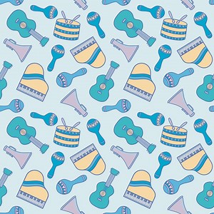 Seamless Pattern Digital Paper - Musical Instruments - 5 Pack Music Teachers Seamless - Etsy UK