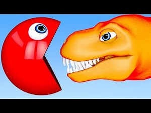 Learn Colors with PACMAN as he finds a Ice Cream, Dinosaur and travels down a magic slide