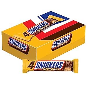 SNICKERS Crunchy Peanut Butter Squared Sharing Size Chocolate Candy Bars 3.56-Ounce Bar 18-Count Box