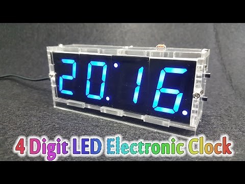 How To Assembling 4 Digit LED Electronic Clock Kit Temperature