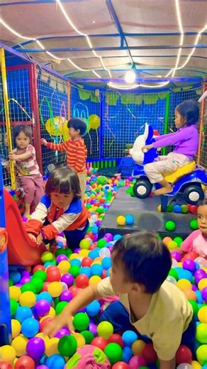 sitting on a small ball in a ball bath odong odong #video #shorts #mandibola #odongodong #funny #fun