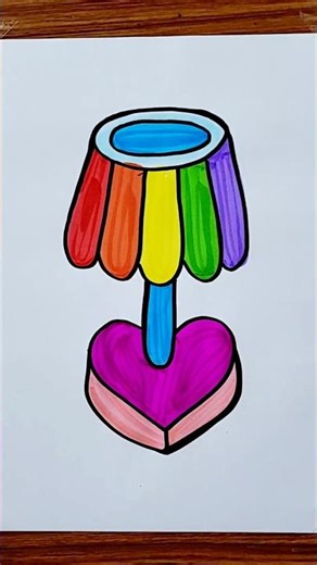 Lamp Drawing for Kids #shorts #drawing #youtubekids #kids #art #rainbow #viral #youtubeshorts