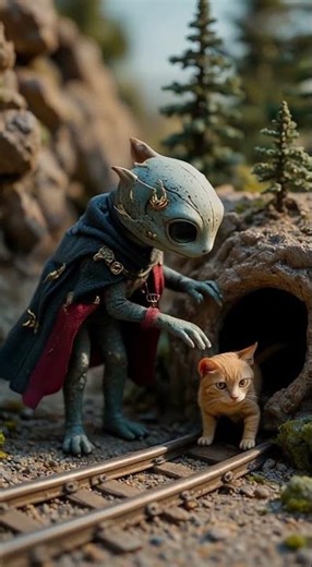🎥 Alien & Cat Edition 🧵🛤️異星人と猫の物語 🎬🌠#cute #alien #shorts #viral