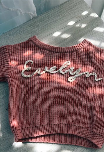Embroidering a sweatshirt for my baby cousin on the way 🥹 first time, made with so much love 🤍 #embroidery #handmade #beginnerembroidery #Fyp