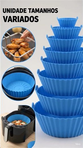 Kit de Formas de Silicone para Air Fryer 🍟✨ Mais Praticidade na Sua Cozinha