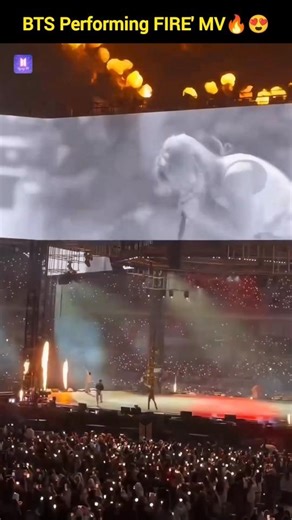 Omg😭day 2 BTS Performing FIRE' MV🔥 #v #jk #rm #jin #jimin #jhope #suga #shorts #bts
