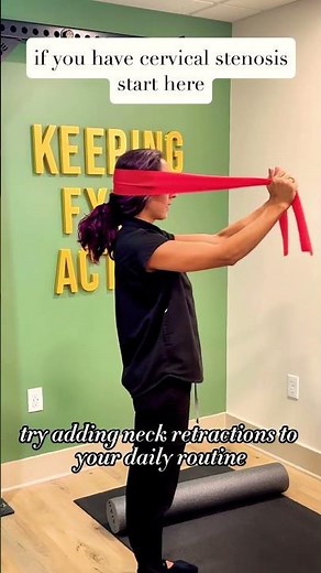 🎯cervical stenosis w/this exercise #neckpainrelief #neckexercise #cervicalretraction