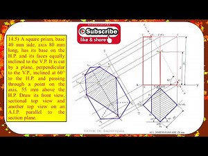 PROBLEM 14.5 SECTIONS OF SOLIDS (ENGINEERING DRAWING BY N.D.BHATT)