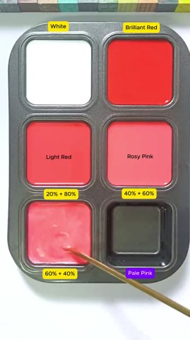 Create Pale Pink: Mix 80% White with 20% Red