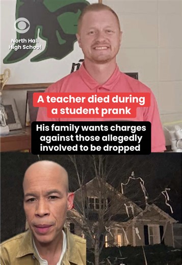 A high school teacher died during a prank gone wrong – but his family is asking authorities to drop the charges against the students who were allegedly involved. Jason Hughes, a 40-year-old math teacher and golf coach at North Hall High School in Gainesville, Georgia, died after slipping on his driveway and being struck with a car. The 18-year-old Jaden Ryan Wallace allegedly driving the car that hit Hughes has been charged with first degree vehicular manslaughter and reckless driving. But Hughe