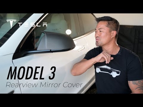 Tesla Model 3 Accessory - Rearview Mirror Carbon Fiber Cover