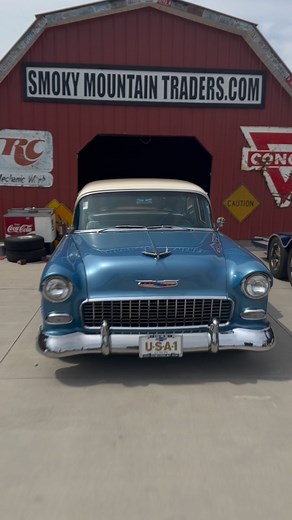 Would you rather own this beautiful 1955 Chevrolet 210 Delray or this Gorgeous 1956 Chevrolet Nomad? #chevy #tripower #v8 #supercharged #ls #50s #classiccars #restomod #dealership | Smoky Mountain Traders