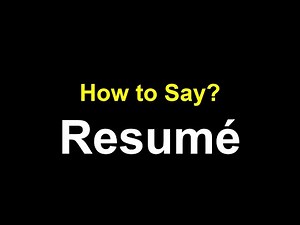 How to Pronounce Resumé Correctly (American & British Accent)