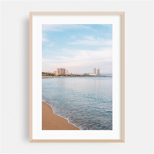 Barcelona Print, Catalonia Wall Art, Spain Framed Art, Beach Home Decor, Coast Poster, City Fine Art, Skyline, Ocean, Landscape, Photography - Etsy