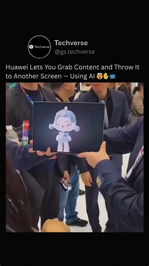 GS Techverse on Instagram: "Huawei is turning physical motion into a digital command. With AI Gesture Sharing, users can literally grab content on a tablet and fling it onto a TV or larger screen using a simple hand movement. Cameras and AI vision models recognize the gesture, understand user intent, and transfer the file instantly — no cables, no pairing, no menus. Behind the scenes, Huawei’s multi-device ecosystem synchronizes hardware, software, and AI processing across screens. The gesture i