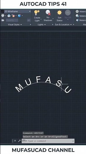 AutoCAD Tips 41 Curve Text #Shorts