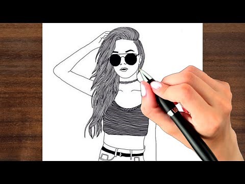 How to draw a Girl with Glasses ! Step By Step ! Learn to draw a girl face | Drawing for beginners