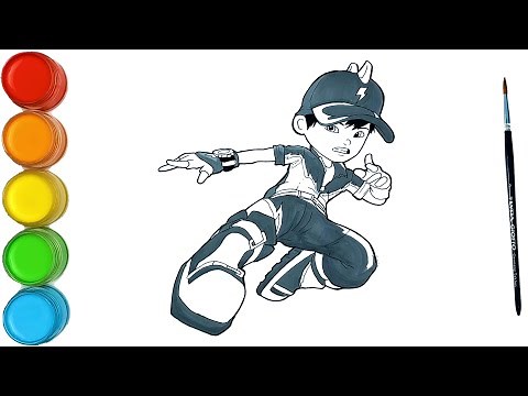Menggambar dan mewarnai BoBoiBoy Galaxy SORI - BOBOIBOY kuasa Petir / How to draw BoBoiBoy Thunder