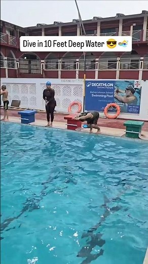 10 Feet Deep! Would You try this?👀🔥 Diving in the 10 Feet Pool #viral #trending ‪@decathlon_india‬