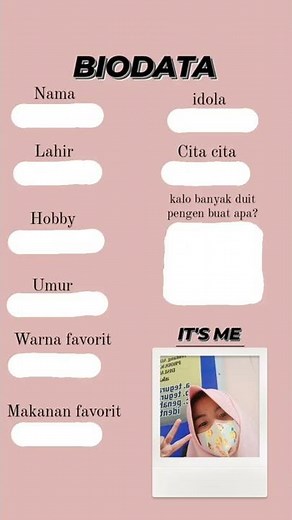 Biodata diri saya✨❣️☺️