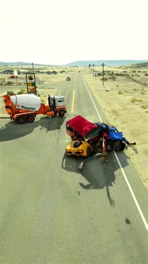 Realistic Highway The Chain Reaction Starts Here 🔗 #beamng #cars #simulation #carcrash #realistic