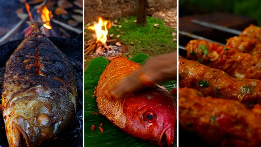Cooking Seafood in Nature | Ginger Cook ASMR