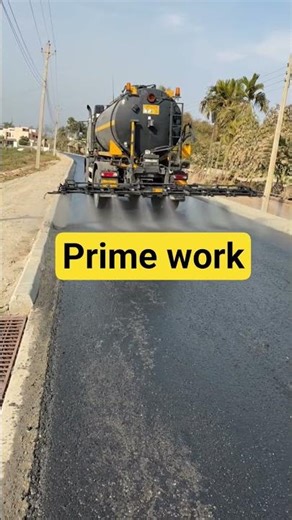 Highway Prime Work Using Latest Technology | Satisfying Road Construction #shorts