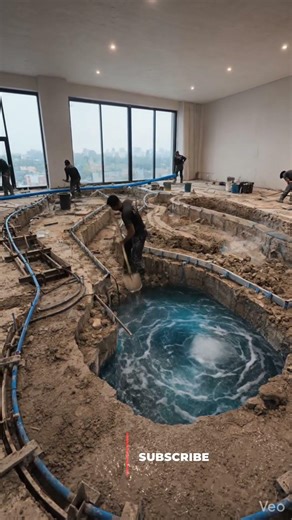 Moving Ocean Waves Inside Living Room Floor. This Looks Impossible #interiordesign #interiordecor