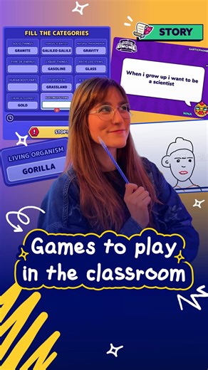 Gartic on Instagram: "Turning learning into something more fun and engaging is possible. In this video, you’ll see how games like Gartic Phone, Gartic.io and Stopots can be used to gamify the classroom and boost student participation. Games to play in the classroom These games help practice language, vocabulary, memory and creativity while keeping students active and involved. Perfect for online classes, hybrid learning or in-person activities. ✅ No downloads ✅ Free to play ✅ Works on multiple d