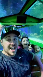 Have you ever seen a train that goes underwater? This is the coolest thing we have ever seen before. Y'all actually have to check it out. It is one of the most fun things to do in Houston. You can purchase this experience outside of the Houston downtown aquarium. | The Texas Family