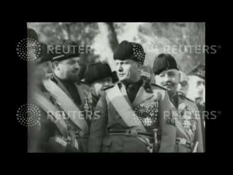 1933 ITALY: Fascist Leader Benito Mussolini reviews military