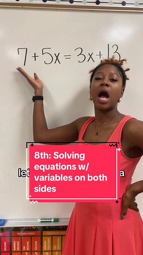 8th Grade Math Part 3 - Solving Equations with Variables on both sides #8thgrademath #math #solvingequations