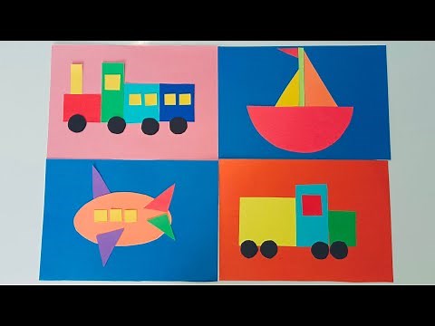 how to make transport with different shapes | vehicle with different shapes | school craft