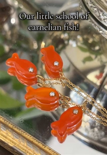 Hand Carved Carnelian Fish Jewelry at Waltons