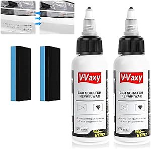 V-Vaxy Car Scratch Repair Wax, Car Buff Out Scratch Remover, Cars Scratches Repairing & Polishing Wax Paint Restorer, Multi-Effect Protection Repair Scratcher (2PCS+2*sponges)