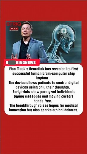 Elon Musk Announces Human Brain–Computer Chip Breakthrough #Neuralink #ElonMusk #TechFuture #emtech