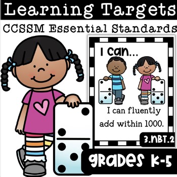Essential Math Standards Learning Targets Bundle | Kindergarten to 5th Grade
