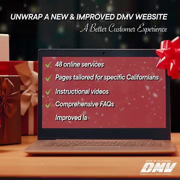 In #2023, the #CADMV enhanced our website with YOU in mind. With helpful info, streamlined online apps & pages tailored to your specific needs, it is easier than ever before to #GoOnline. Learn more about our efforts to improve your customer experience at http://spr.ly/6185RXeoJ. | California Department of Motor Vehicles