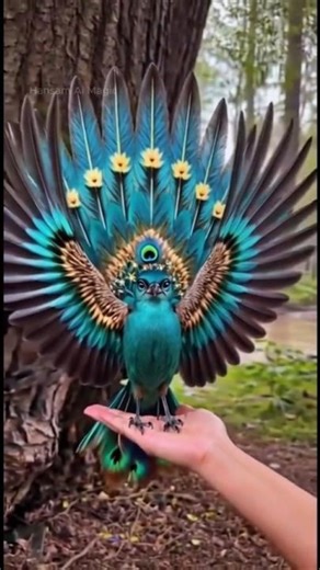 Magical Peacock Bird Appears in My Hand ✨🦚 | Cute Fantasy Animal #nature #animals
